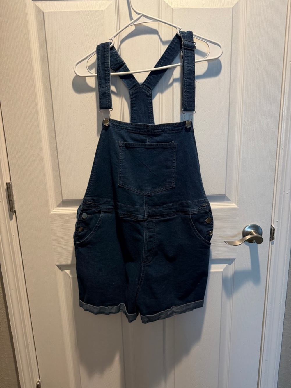 Dark Blue Denim Short Overalls